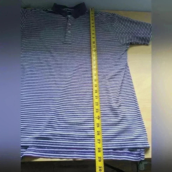 PETER MILLAR polo shirt for men size medium Purple and  White 100% cotton - Picture 8 of 8